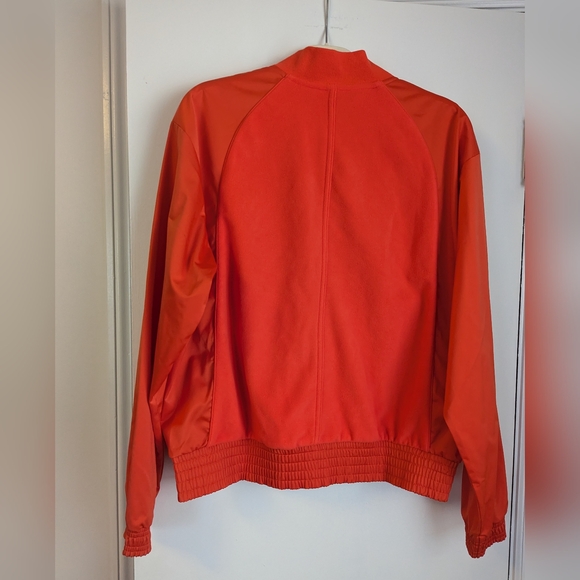 Athleta Zion Microfleece Full Zip Orange Track Bomber Jacket Size Small - Picture 3 of 4